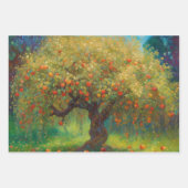 アップルツリー3誕生日ギフトラップ ラッピングペーパーシート (正面3)