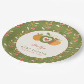 アップルテーマ秋ベビーシャワーグリーン男女兼用 ペーパープレート (アングル)