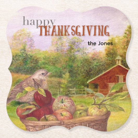 アップルハーベストハッピー感謝祭 ペーパーコースター (正面)