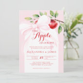 アップルハーベストピンクボウシックなコード秋ガールシャワー 招待状 (スタンド正面)