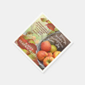 アップルバスケットの称賛と感謝祭 スタンダードカクテルナプキン (角)