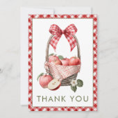 アップルバスケットベビーシャワーサンキューカード サンキューカード (正面)