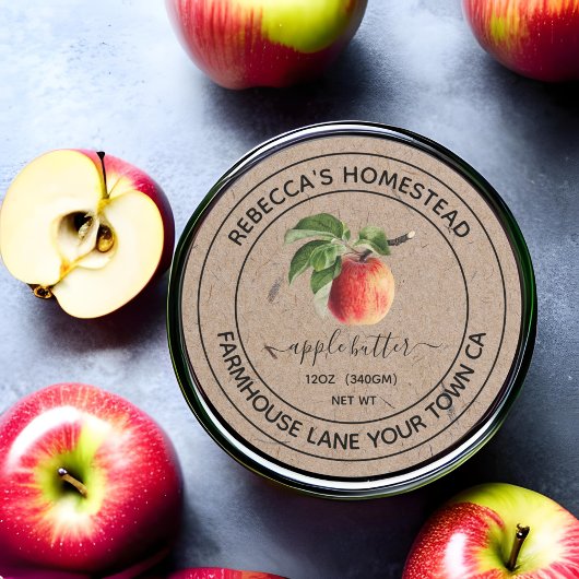 アップルバタークラフト紙キャニングジャールラベル ラウンドシール