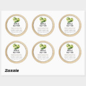 アップルバタージャムまたはゼリー缶詰瓶ラベル ラウンドシール (シート)