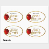 アップルバターゼリーラベルヴィンテージ 楕円形シール (シート)