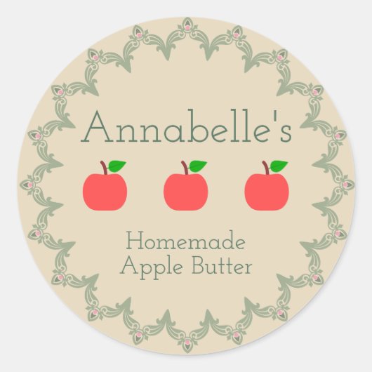 アップルバターラベル ラウンドシール (正面)