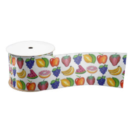 アップルバナナレモンライムぶどうベリー果実サラダ サテンリボン