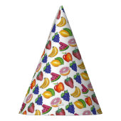 アップルバナナレモンライムぶどうベリー果実サラダ パーティーハット (左)