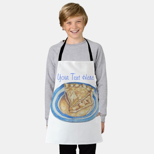 アップルパイおもしろいに帽子をかぶった漫画のキャラクター エプロン (着用した状態)