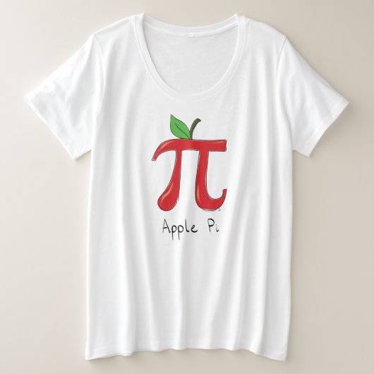 アップルパイかわいい数学パイ日女性プラスサイズTシャツ プラスサイズTシャツ (デザイン正面)