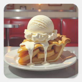 アップルパイとバニラアイスクリームat Diner スクエアシール