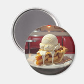 アップルパイとバニラアイスクリームat Diner マグネット (正面/裏面)