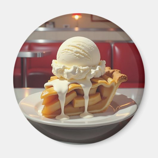 アップルパイとバニラアイスクリームat Diner マグネット (正面)