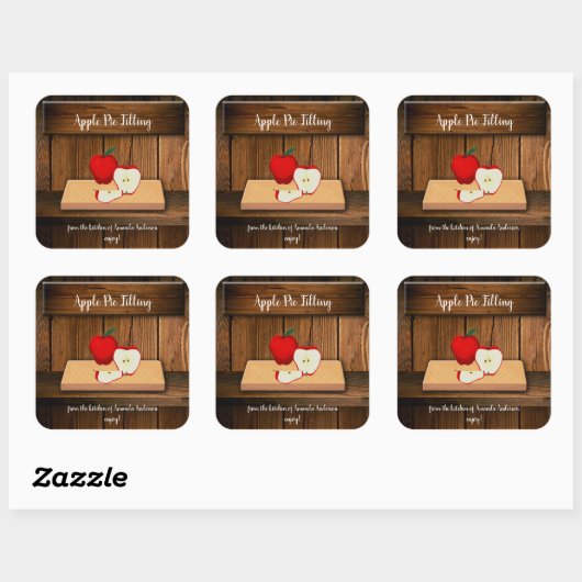 アップルパイのフィリング スクエア缶ラベル スクエアシール (シート)