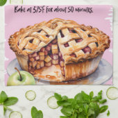 アップルパイのレシピ キッチンタオル (折り畳み)