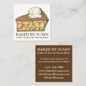 アップルパイアラモードバイ焼いたベーカリーパティシエ スクエア名刺 (正面/裏面)