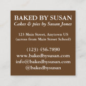 アップルパイアラモードバイ焼いたベーカリーパティシエ スクエア名刺 (裏面)