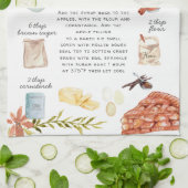 アップルパイウォーターカラーレシピへルーームティータオル キッチンタオル (折り畳み)