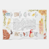 アップルパイウォーターカラーレシピへルーームティータオル キッチンタオル (横)