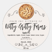 アップルパイジャムゼリー保存カスタム缶詰ラベル ラウンドシール (正面)