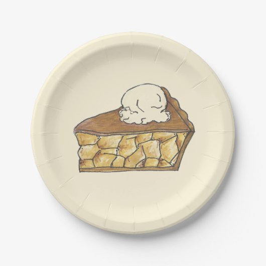 アップルパイスライスAラモードデザートピース ペーパープレート (正面)