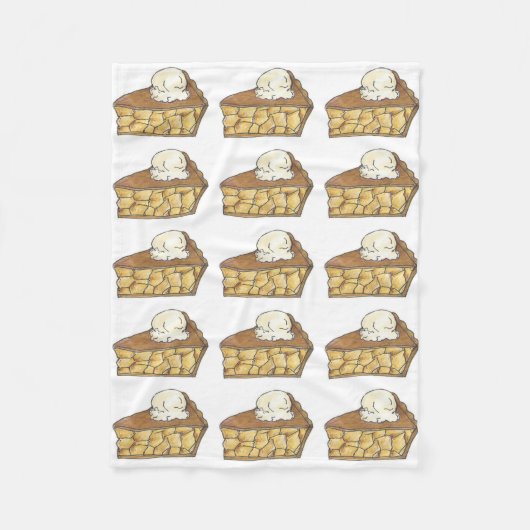 アップルパイスライスa laモードアイスクリームグルメスイーツ フリースブランケット (正面)