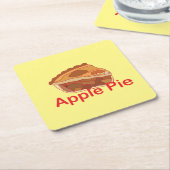 アップルパイデザート スクエアペーパーコースター (アングル)