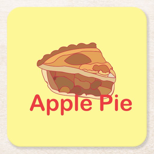 アップルパイデザート スクエアペーパーコースター (正面)