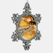 アップルパイデザート スノーフレークピューターオーナメント (左)