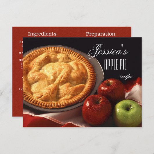 アップルパイパーソナライズされたまたはデザートレシピはがき ポストカード (正面/裏面)