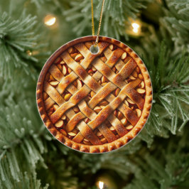 アップルパイパーソナライズされたフードクリスマス セラミックオーナメント