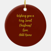 アップルパイパーソナライズされたフードクリスマス セラミックオーナメント (裏面)