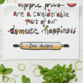 アップルパイベーキングジェーンオースティン引用文 キッチンタオル (折り畳み)