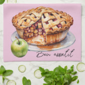 アップルパイベーキングレシピ キッチンタオル (折り畳み)