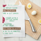 アップルパイレシピギフトティーキッチンタオル キッチンタオル (四つ折り)