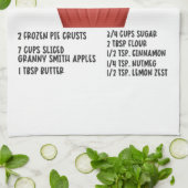 アップルパイレシピ キッチンタオル (折り畳み)