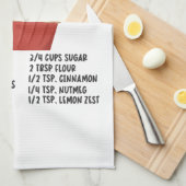 アップルパイレシピ キッチンタオル (四つ折り)