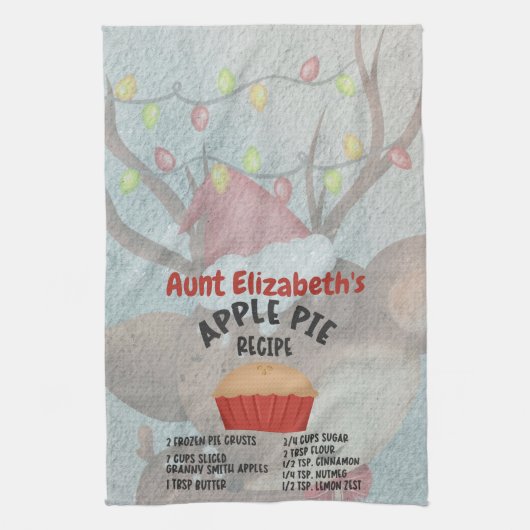 アップルパイレシピ パーソナライズされた キッチンタオル (縦)
