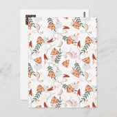 アップルパイ花柄ホワイト ポストカード (正面/裏面)