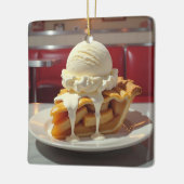 アップルパイ、バニラアイスクリームクリスマス セラミックオーナメント (左)
