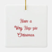 アップルパイ、バニラアイスクリームクリスマス セラミックオーナメント (裏面)