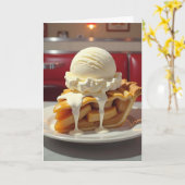 アップルパイ&バニラアイスクリーム誕生日 カード (黄色い花)