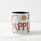 「アップルパイAlphabetからのイラストレーション「A」 ツートーンマグカップ (中央)