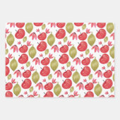 アップルパターン水の色のハンドラッ絵を描プパップ ラッピングペーパーシート (正面)