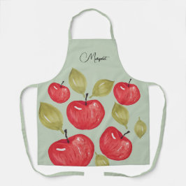 アップルパターン水カラーハンド絵を描紙コース エプロン