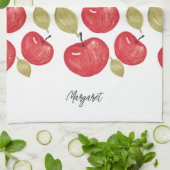 アップルパターン水彩手絵を描形 キッチンタオル (折り畳み)