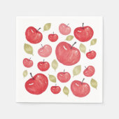 アップルパターン水彩手絵を描形 スタンダードカクテルナプキン (正面)