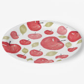 アップルパターン水彩手絵を描形 ペーパープレート (アングル)