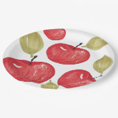 アップルパターン水彩手絵を描形 ペーパープレート (アングル)