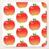 アップルパターン紙コースターパーティーお祝い スクエアペーパーコースター (正面)